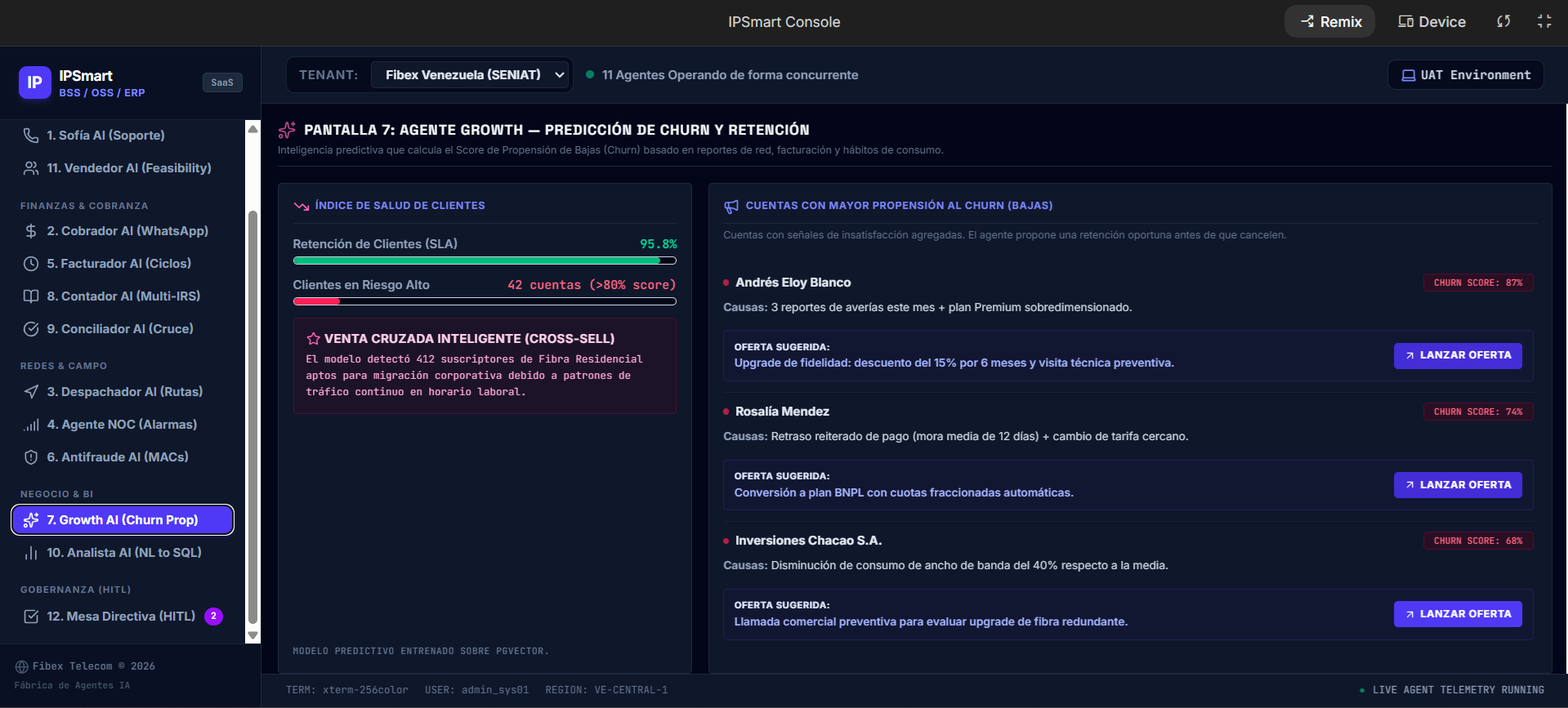 Consola de predicción de churn
